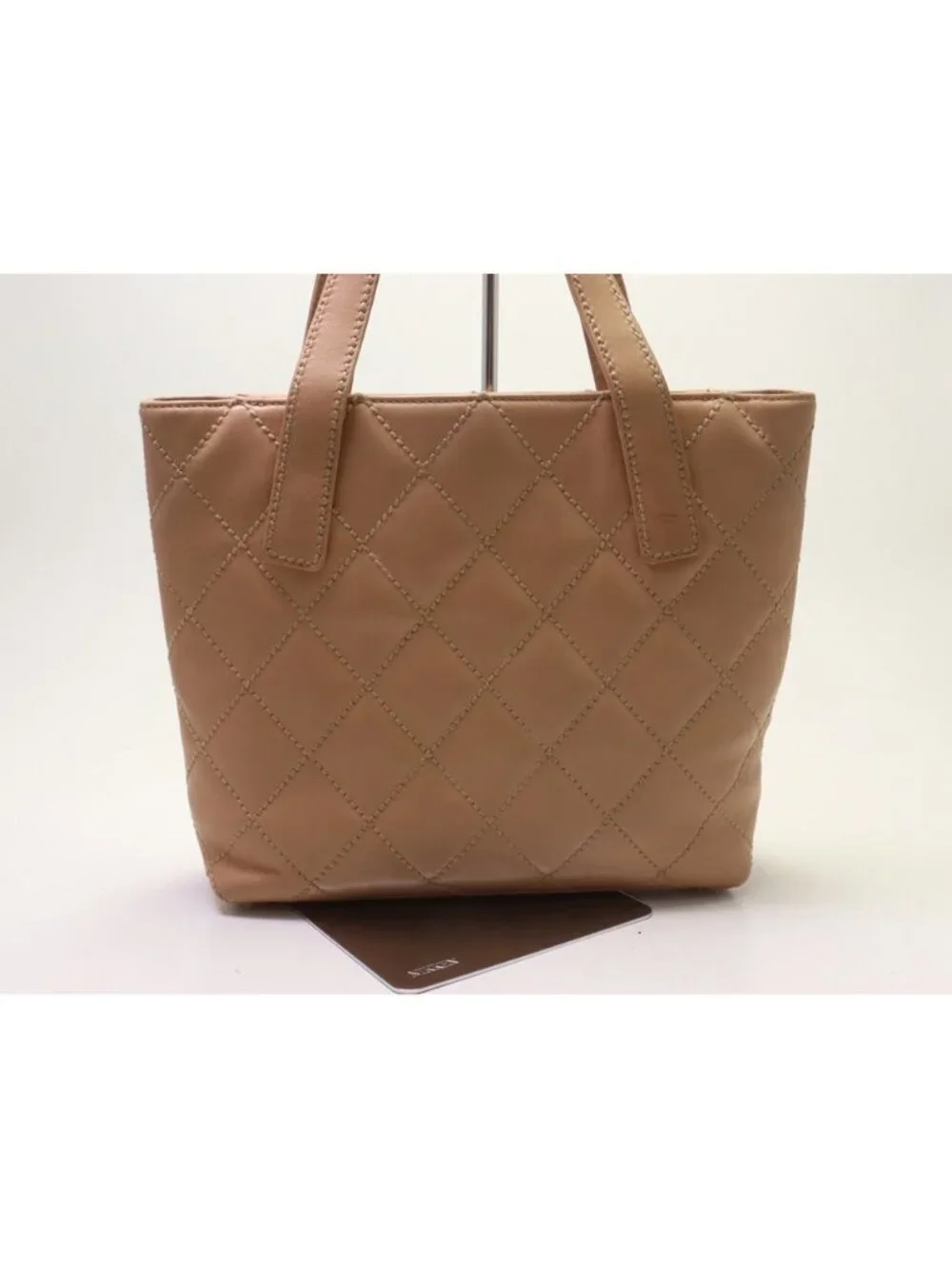 Chanel Wild Stitch Calfskin Beige Hand Tote Bag